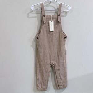 Rylee + Cru Taupe Kids Overalls